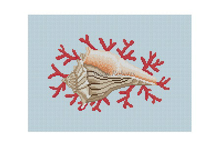 Lightening Whelk W/ Red Coral