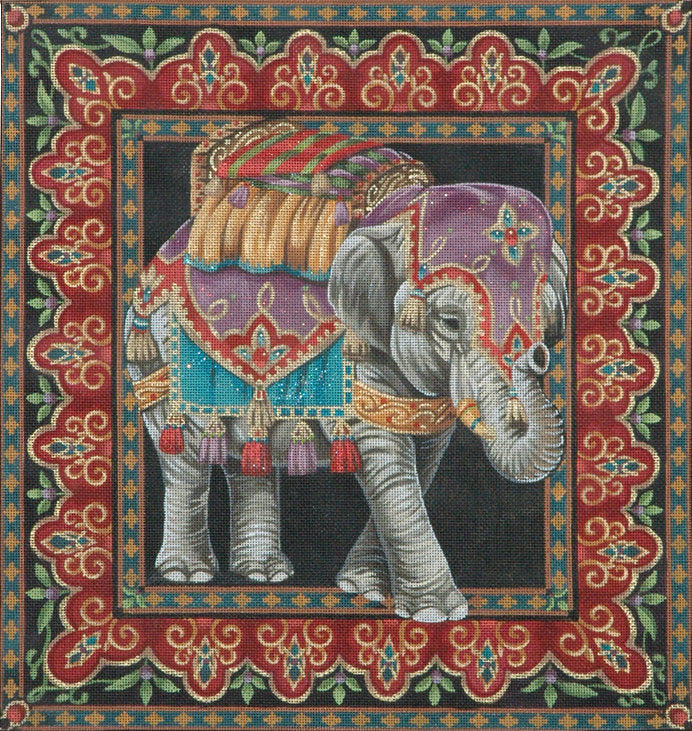 Asian Elephant (Black Canvas)