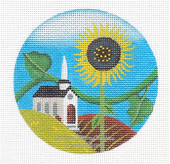 Folk Art Rounds: Church & Sunflower