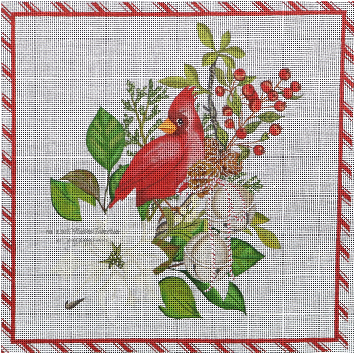 Pillow: Silver Bells Cardinal