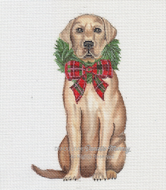 Dog: Holiday Golden Lab ornament