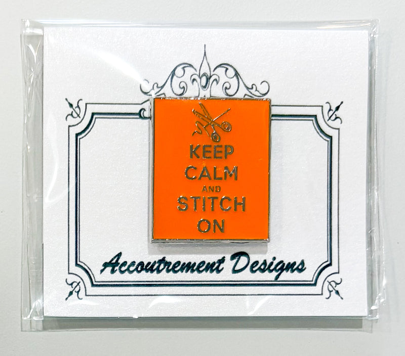 Keep Calm and Stitch On - Orange - Needleminder