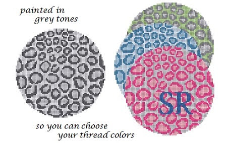 Color Pick Leopard Skin - grey, 4" round