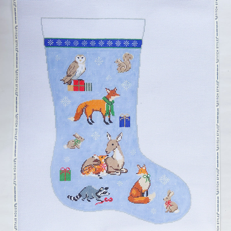 Christmas Forest Stocking w/ Stitch Guide