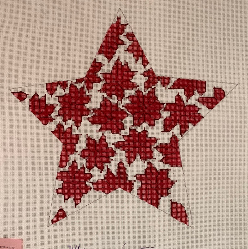Poinsettia 10" Star - Red