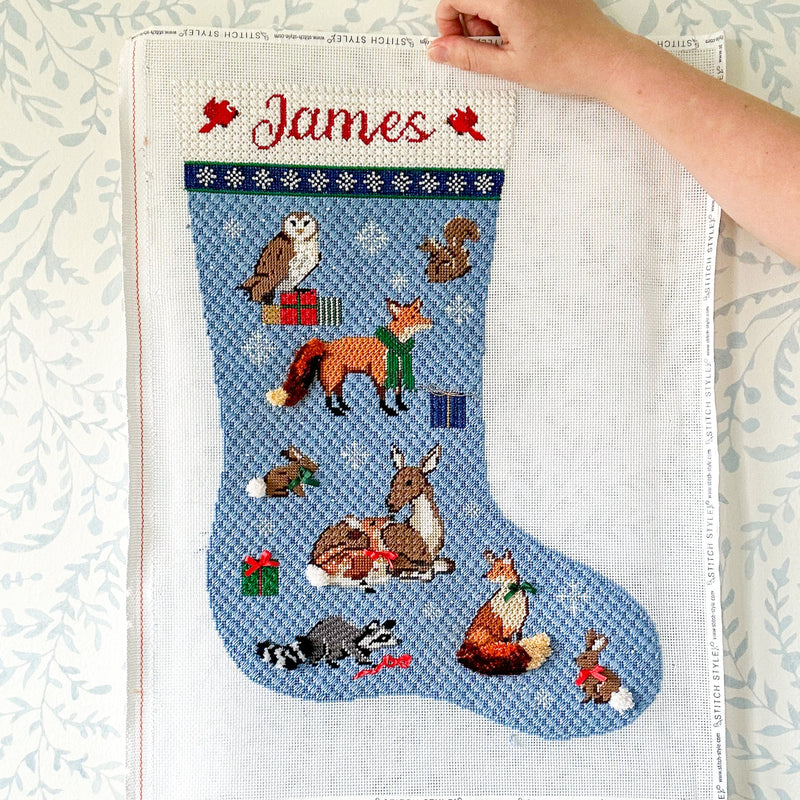 Christmas Forest Stocking w/ Stitch Guide