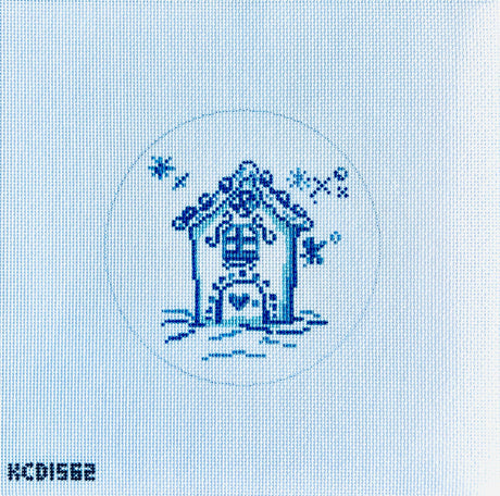 Blue Gingerbread House Ornament