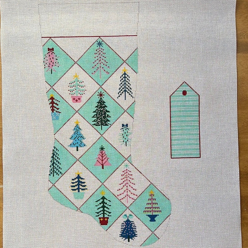 Amelia Bond ·  Candy Quilting Trees Stocking and Tag