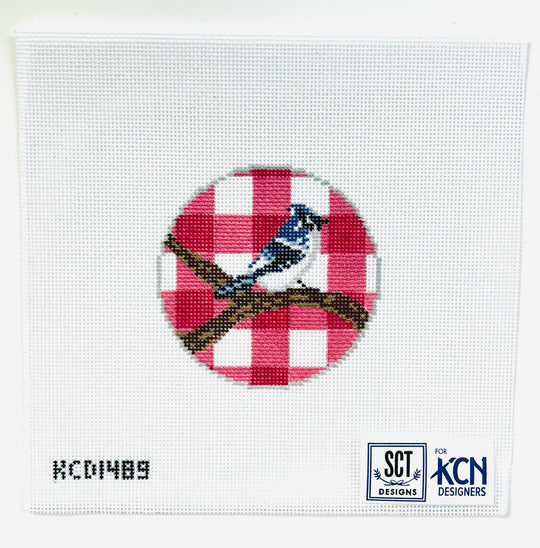 Gingham Round - Blue Jay
