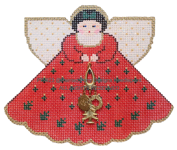 Angel with charms: Merry Christmas (red)