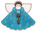Angel with charms: Musical (teal)