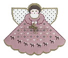 Angel with charms: Horse Crazy (mauve)