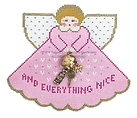 Angel with charms: Little Girls Are Made (pink)