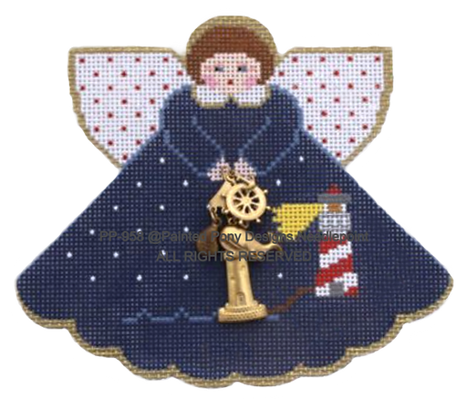 Angel with charms: Lighthouse (dark blue)