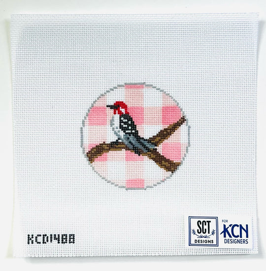 Gingham Round - Woodpecker