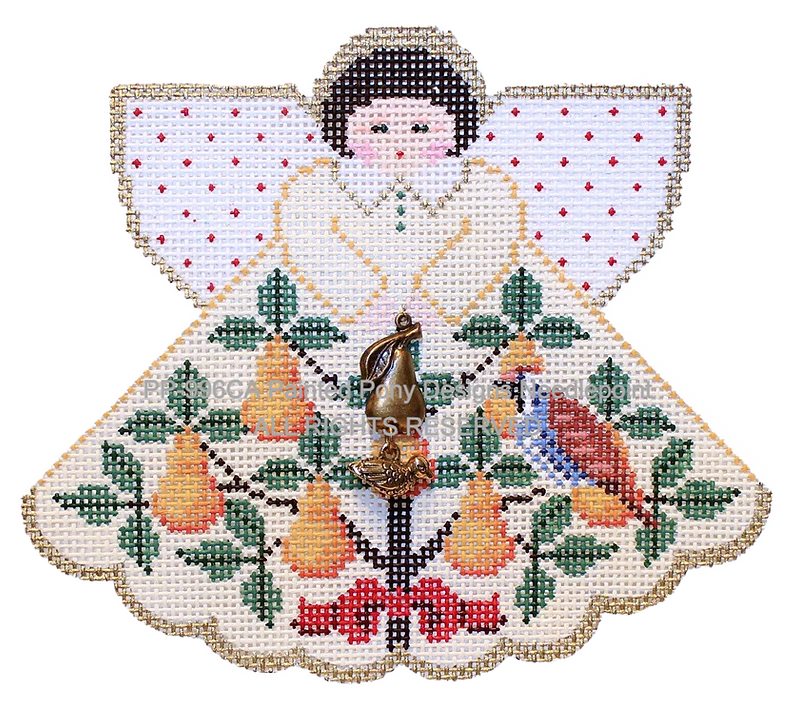 Angel with charms: Partridge in a Pear Tree (cream)