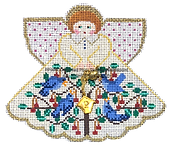 Angel with charms: 4 Calling Birds (cream)