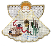 Angel with charms: 6 Geese A Laying (cream)