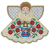 Angel with charms: 12 Drummers Drumming (cream)