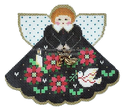 Angel with charms: Peace on Earth (black)