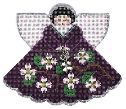 Angel with charms: Dogwoods (purple)