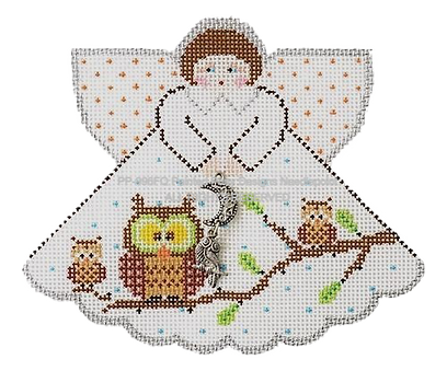 Angel with charms: Angel-What a Hoot/0wl (white)