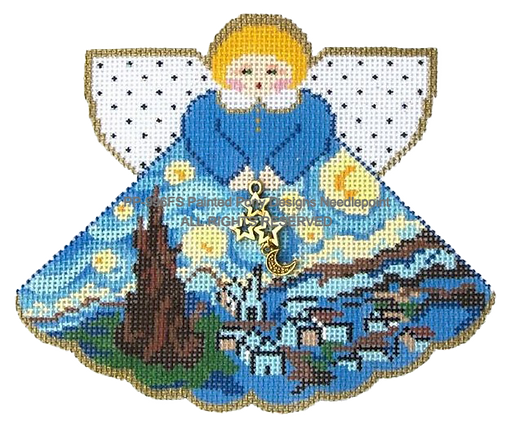 Angel with charms: Starry Night (dark blue)