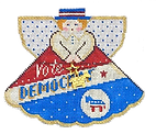 Angel with charms: Vote Democrat (red &blue)