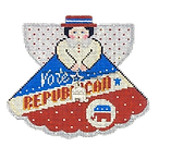 Angel with charms: Vote Republican (red & blue)