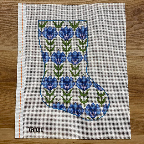 Blue Flowers Midsize Stocking
