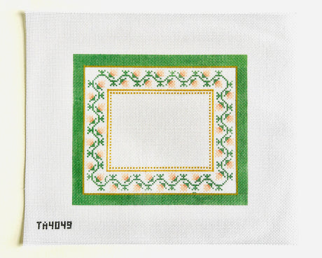 Coral/Peach and Green Floral Folk