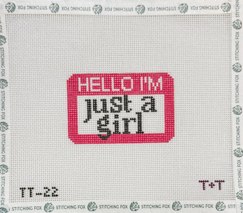 Hello I'm Just a Girl Nametag