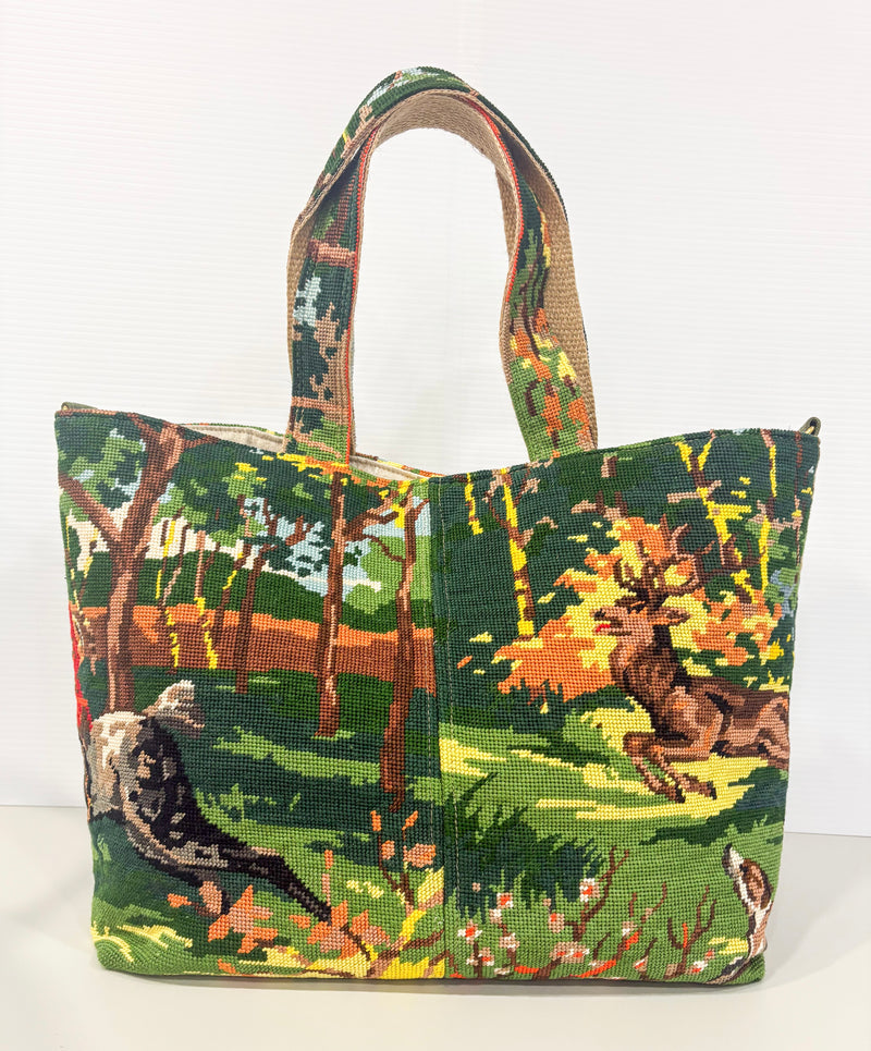 The Hunt Tote - Bespoke Needlepoint Bag Collection