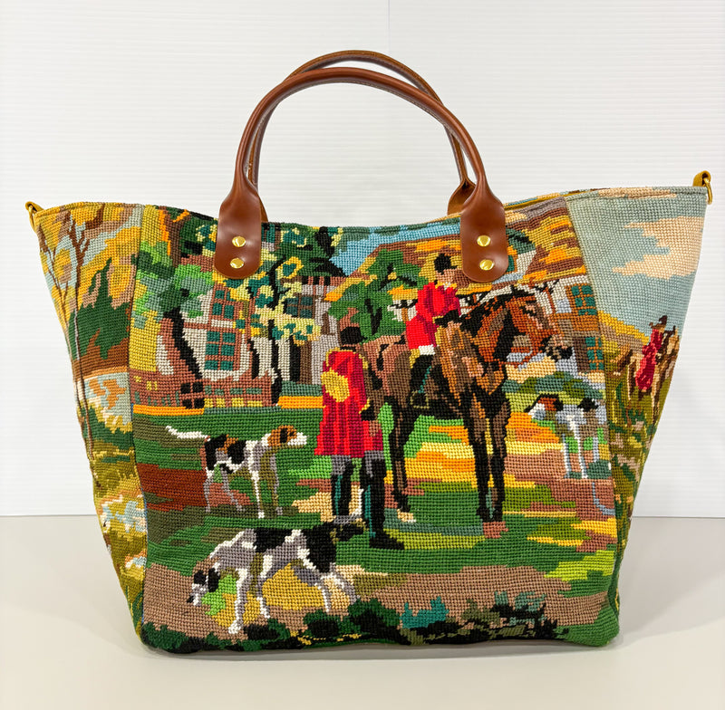 Equestrian Tote - Bespoke Needlepoint Bag Collection