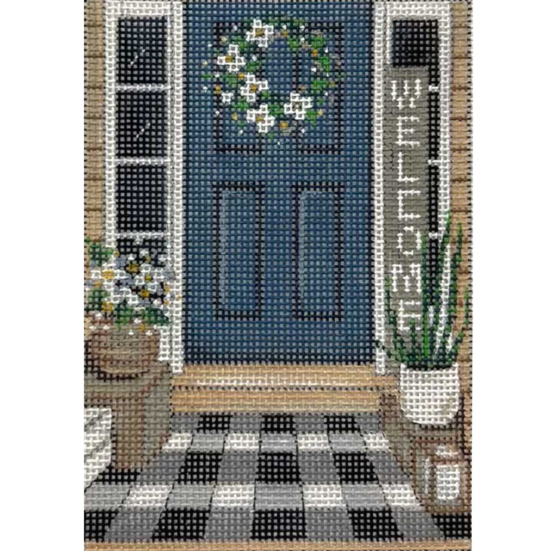 Gingham and Blue Door