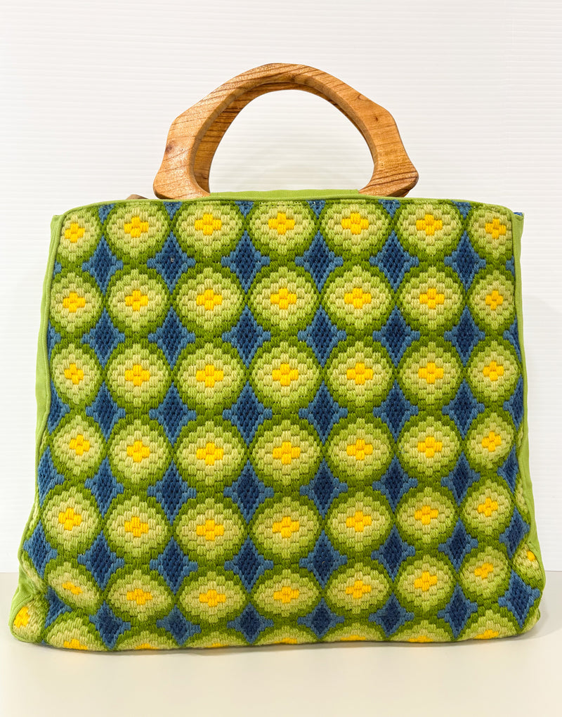 Trapezoid Bargello Tote - Bespoke Needlepoint Bag Collection