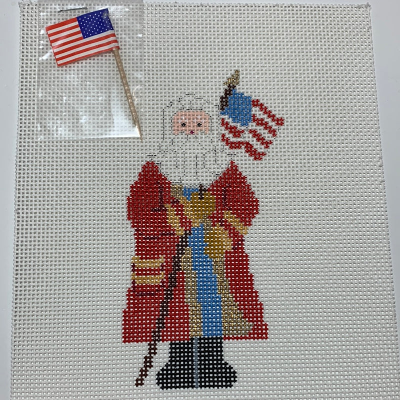 Ornament Santa w/ Flag