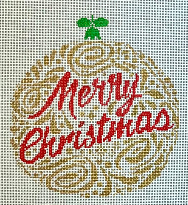 Merry Christmas Ornament - Gold