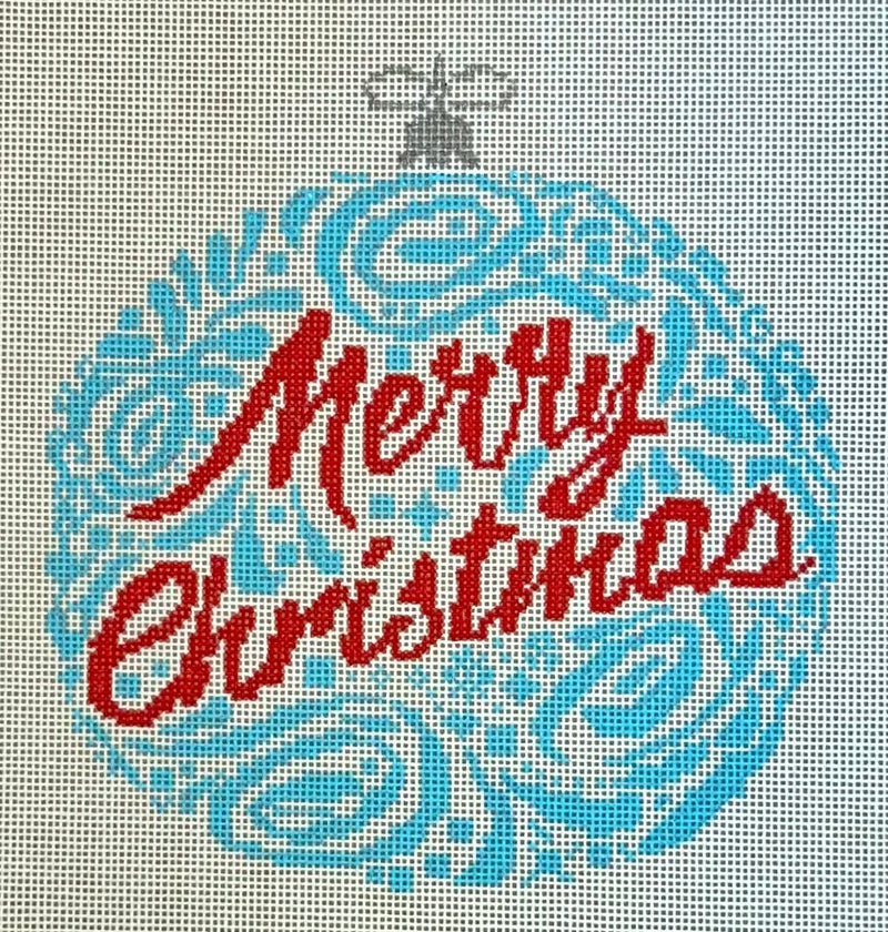 Merry Christmas Ornament - Blue