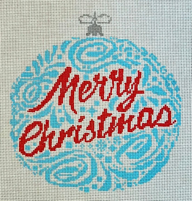 Merry Christmas Ornament - Blue