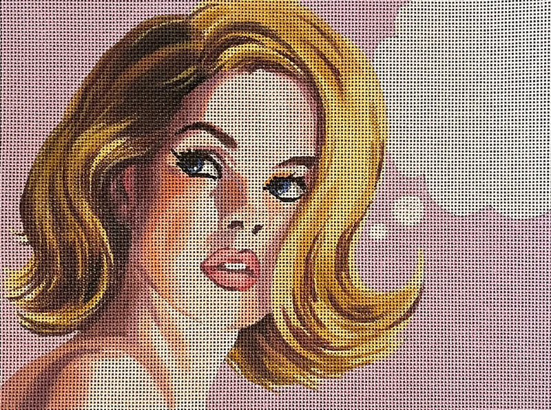 Blonde on Lavender w/ Text Bubble