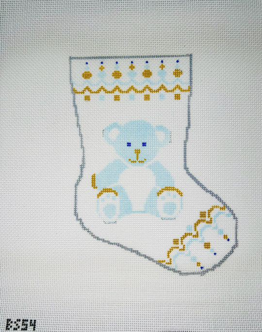 Beary Christmas in Blue - Ornament Sized Stocking