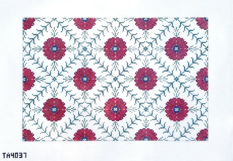 Red Poppy Lattice Pillow