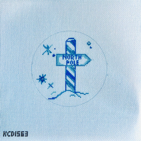 Blue North Pole Ornament