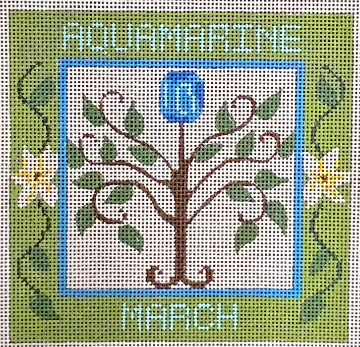 March Birthstone Floral Square