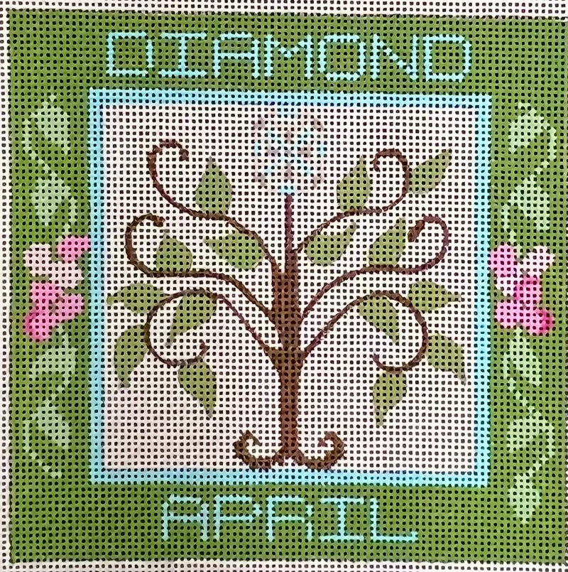 April Birthstone Floral Square