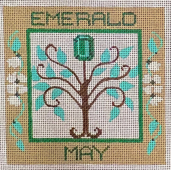 May Birthstone Floral Square