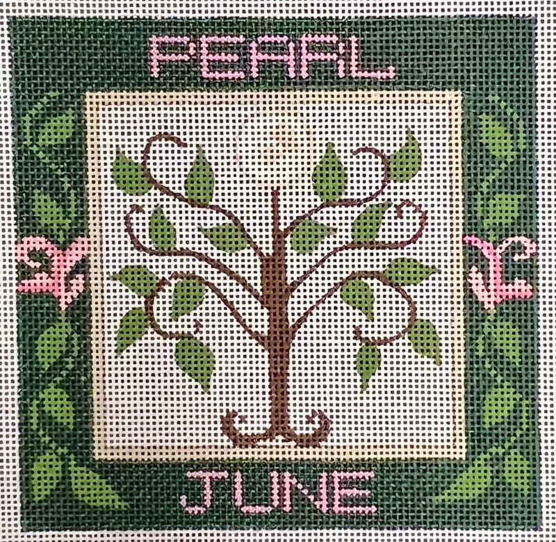 June Birthstone Floral Square
