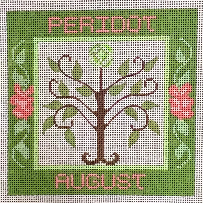 August Birthstone Floral Square
