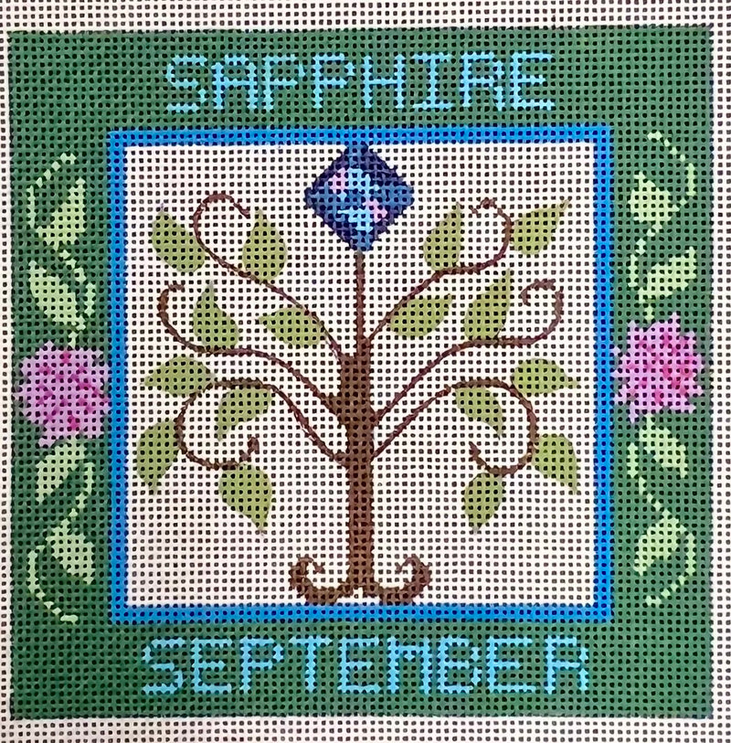 September Birthstone Floral Square